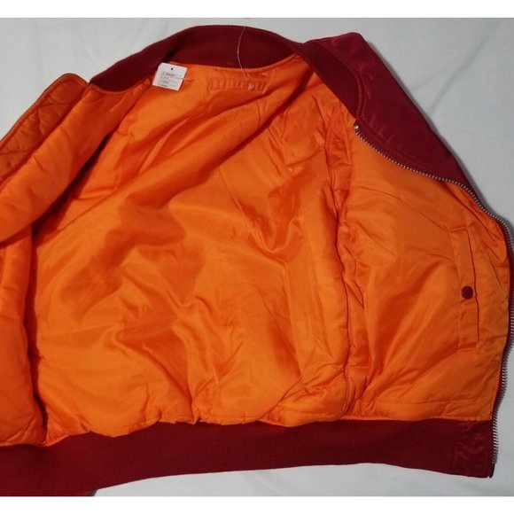 Alpha Industries MA-1 Red Nylon Reversible Bomber Flight Jacket Extra Small New - Picture 4 of 5